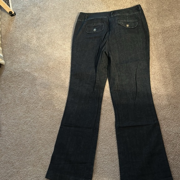 Dana Buchman flare jeans in dark denim, size 12. - Picture 3 of 4